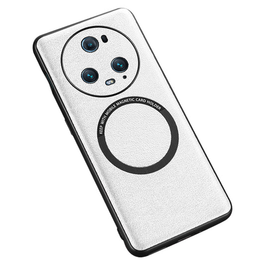 Back Case for Honor Magic5 Pro PU Leather Coated TPU+PC Phone Cover Compatible with MagSafe Charger