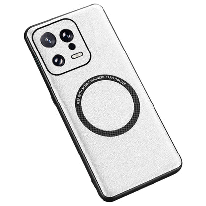 PU Leather Coated TPU+PC Back Case for Xiaomi 13 Pro 5G Phone Cover Compatible with MagSafe Charger