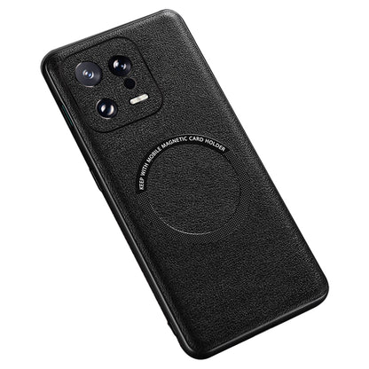 PU Leather Coated TPU+PC Back Case for Xiaomi 13 Pro 5G Phone Cover Compatible with MagSafe Charger
