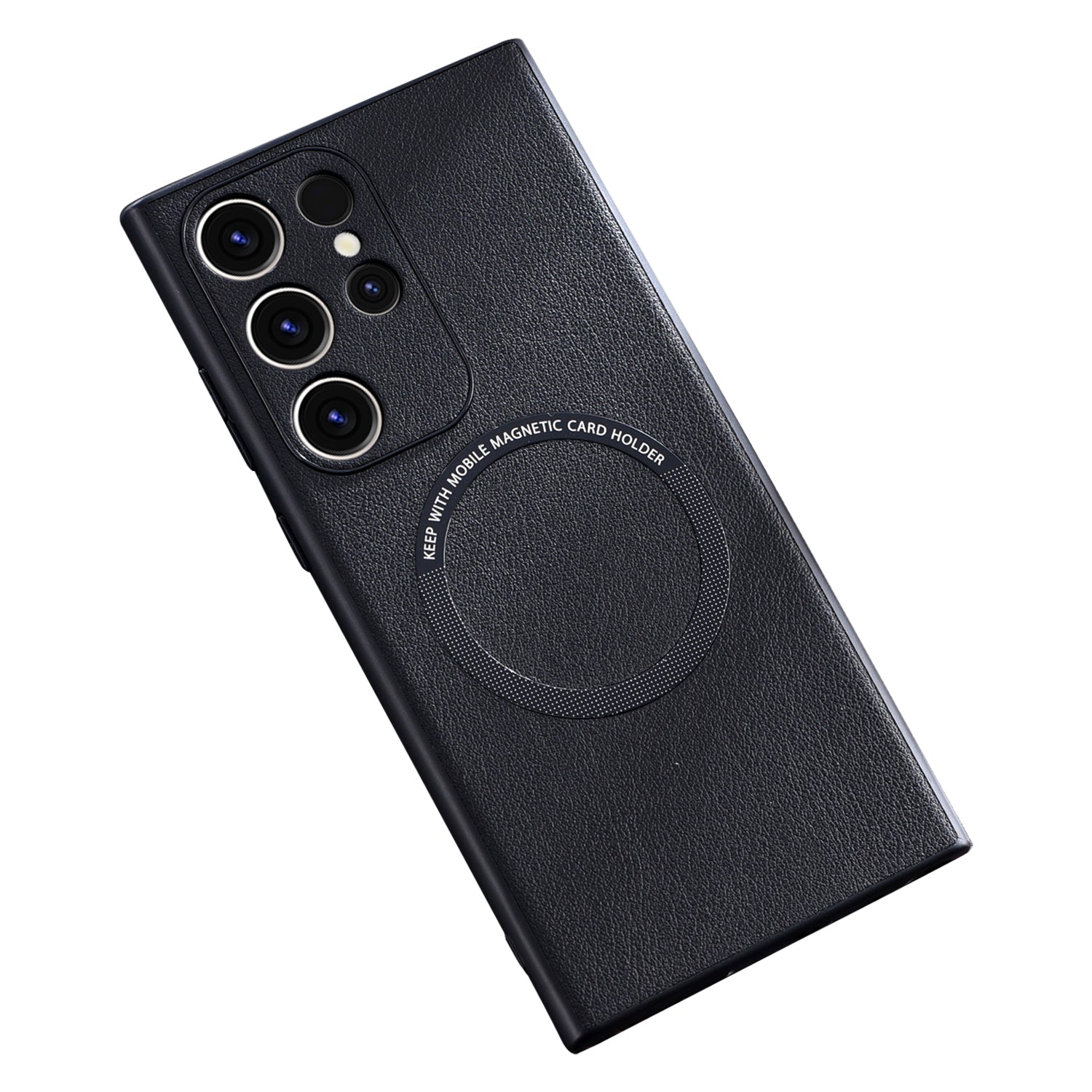 For Samsung Galaxy S23 Ultra Cover Compatible with MagSafe Charger PU Leather Coated TPU+PC Phone Case