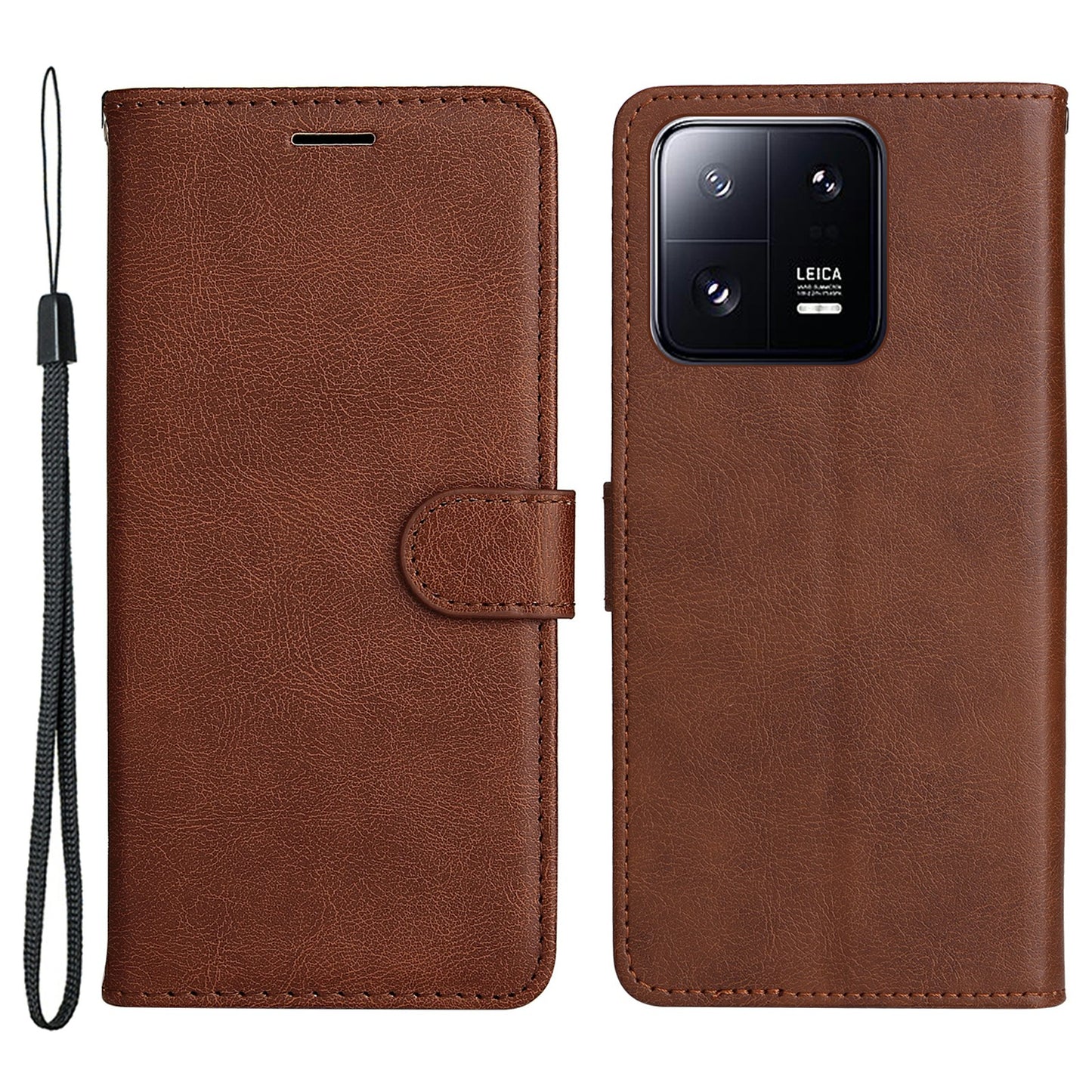 KT Leather Series-2 for Xiaomi 13 Pro 5G Phone Case Wallet PU Leather Phone Stand Cover with Strap