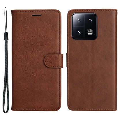 KT Leather Series-2 for Xiaomi 13 Pro 5G Phone Case Wallet PU Leather Phone Stand Cover with Strap