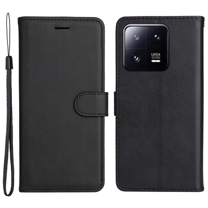 KT Leather Series-2 for Xiaomi 13 Pro 5G Phone Case Wallet PU Leather Phone Stand Cover with Strap