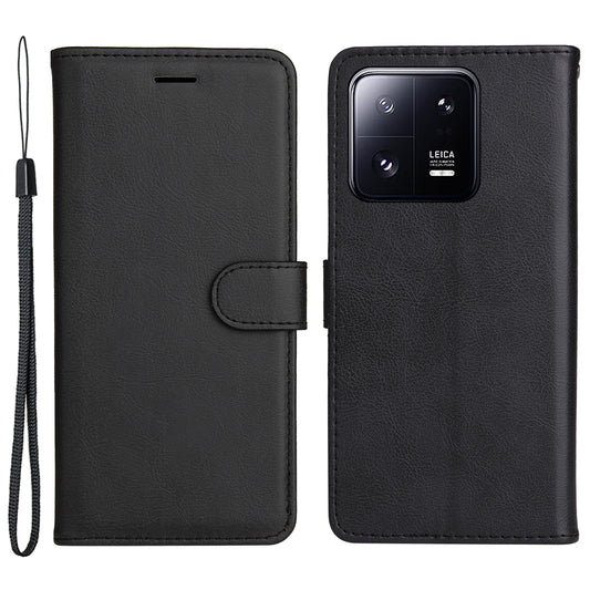 KT Leather Series-2 for Xiaomi 13 Pro 5G Phone Case Wallet PU Leather Phone Stand Cover with Strap