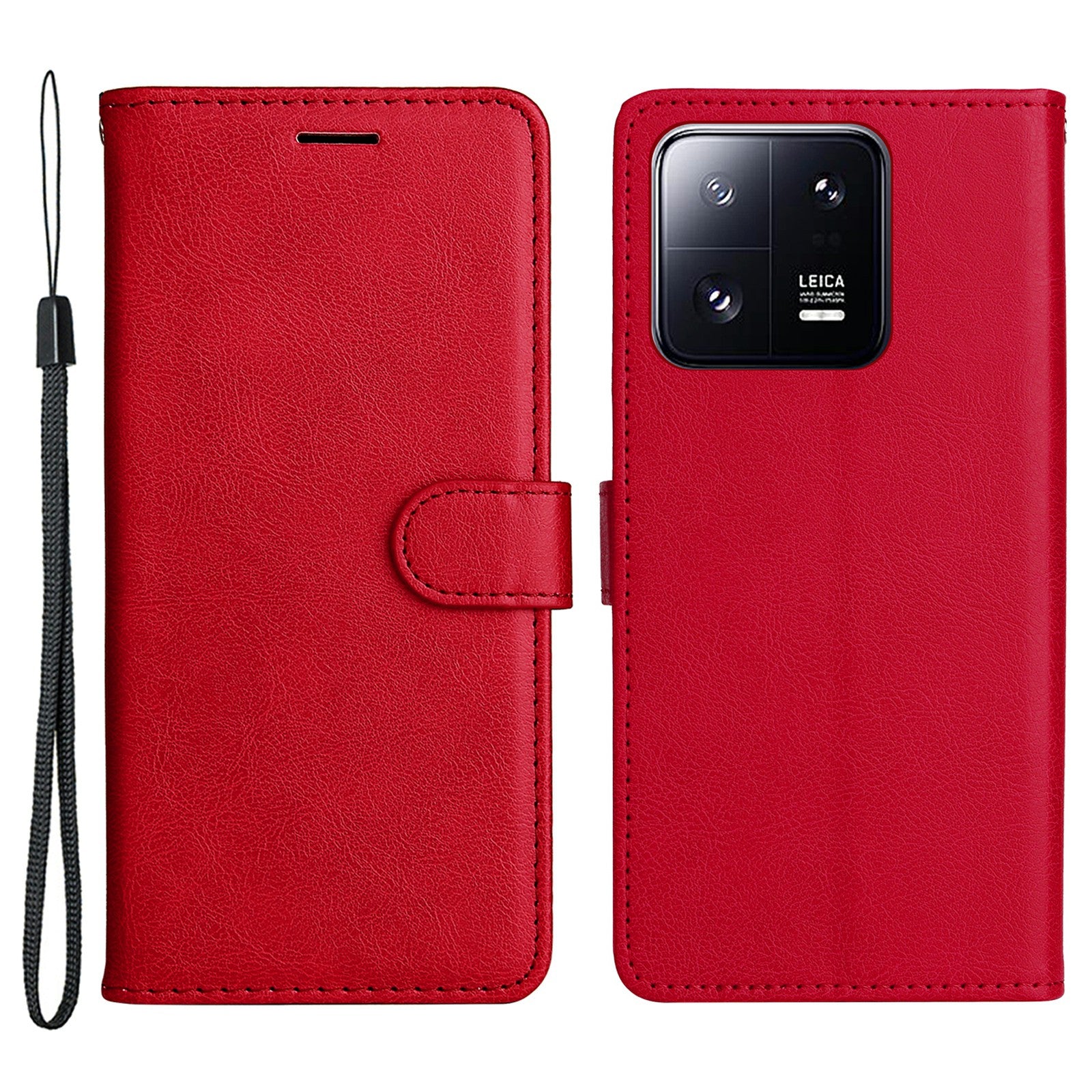 KT Leather Series-2 for Xiaomi 13 Pro 5G Phone Case Wallet PU Leather Phone Stand Cover with Strap