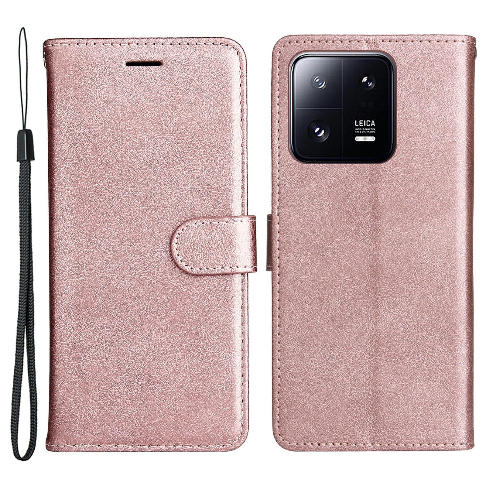 KT Leather Series-2 for Xiaomi 13 Pro 5G Phone Case Wallet PU Leather Phone Stand Cover with Strap