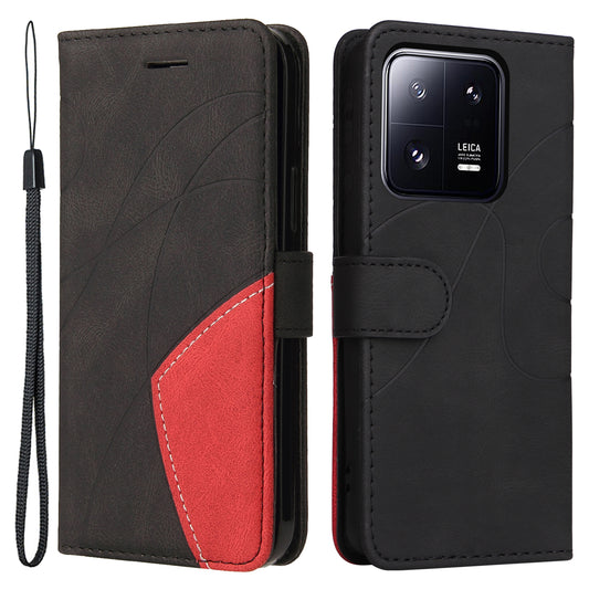 KT Leather Series-1 for Xiaomi 13 Pro 5G Phone Stand Case Dual-color Splicing PU Leather Wallet Cover