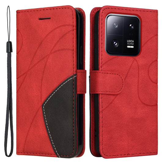 KT Leather Series-1 for Xiaomi 13 Pro 5G Phone Stand Case Dual-color Splicing PU Leather Wallet Cover