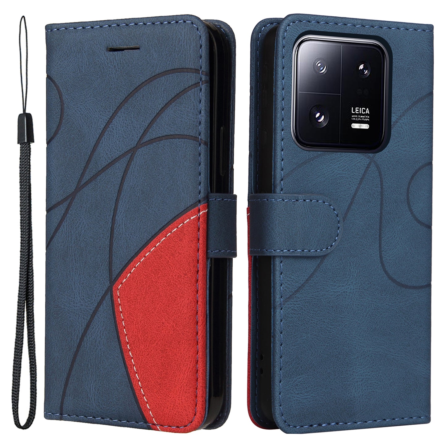 KT Leather Series-1 for Xiaomi 13 Pro 5G Phone Stand Case Dual-color Splicing PU Leather Wallet Cover