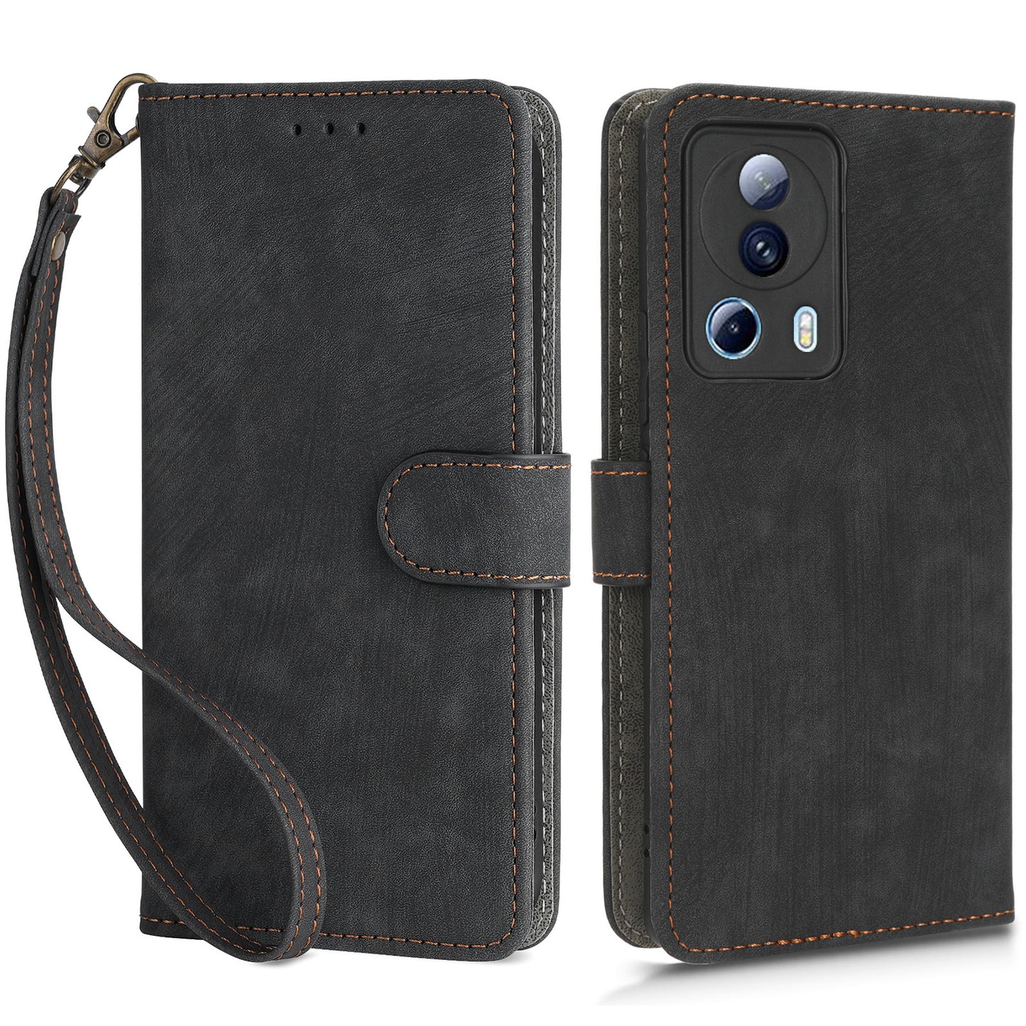 For Xiaomi 13 Lite / Civi 2 5G Wallet Phone Case RFID Blocking Stand Phone Leather Cover with Strap