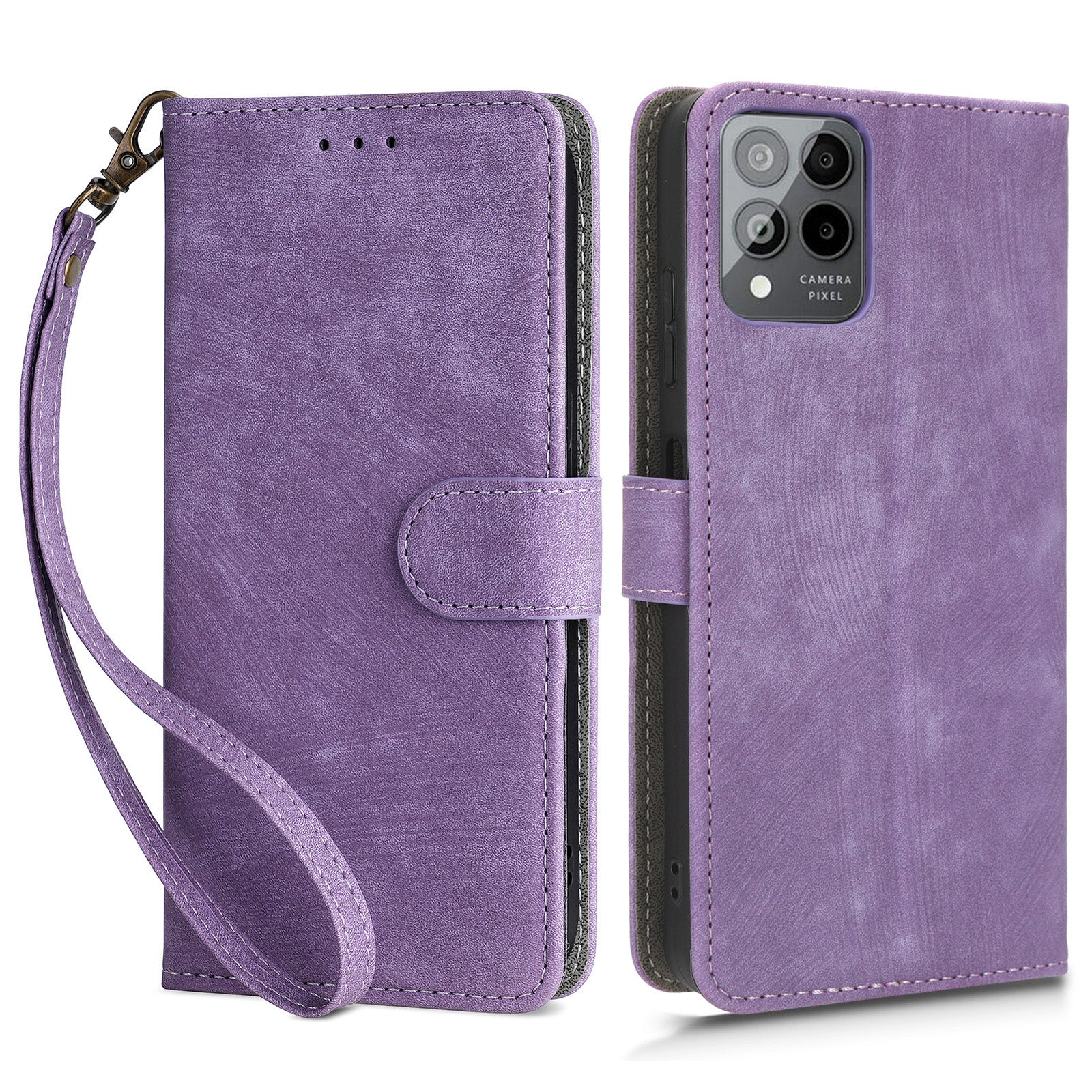 For T-Mobile Revvl 6 Pro 5G / T Phone Pro 5G / Telekom T Phone Pro 5G Phone Case RFID Blocking Wallet Stand Leather Cover with Strap