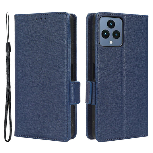 For T-Mobile REVVL 6 5G / T Phone 5G / Telekom T Phone 5G Leather Phone Case Wallet Litchi Texture Phone Stand Cover