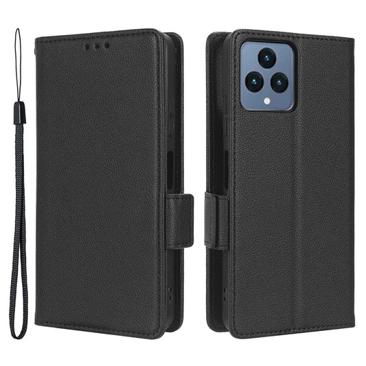 For T-Mobile REVVL 6 5G / T Phone 5G / Telekom T Phone 5G Leather Phone Case Wallet Litchi Texture Phone Stand Cover