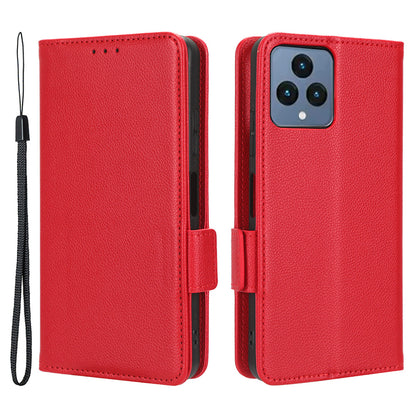 For T-Mobile REVVL 6 5G / T Phone 5G / Telekom T Phone 5G Leather Phone Case Wallet Litchi Texture Phone Stand Cover