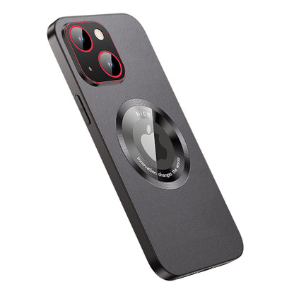 RH05 Phone Case for iPhone 14 Plus Magnetic Phone Cover PU Leather Coated Soft TPU PC Case