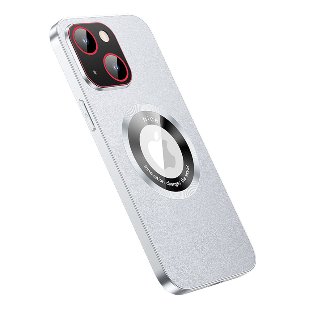 RH05 Phone Case for iPhone 14 Plus Magnetic Phone Cover PU Leather Coated Soft TPU PC Case