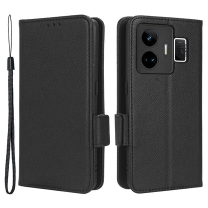 For Realme GT Neo 5 5G / GT3 5G Dual Magnetic Clasp Cover Wallet Stand Litchi Texture PU Leather+TPU Phone Case