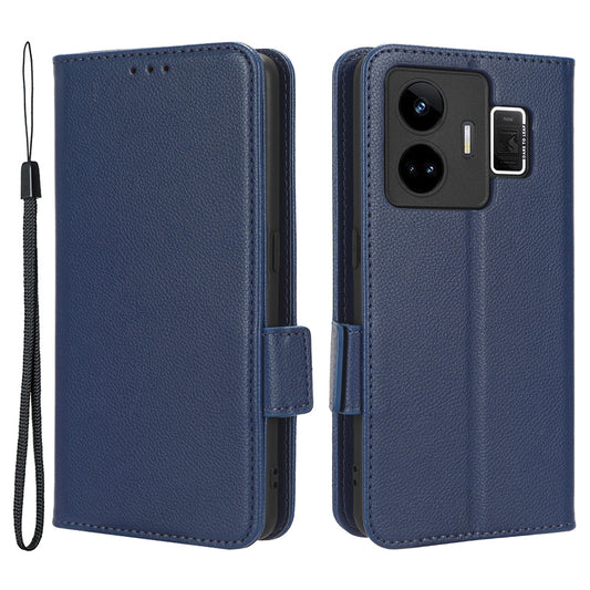 For Realme GT Neo 5 5G / GT3 5G Dual Magnetic Clasp Cover Wallet Stand Litchi Texture PU Leather+TPU Phone Case
