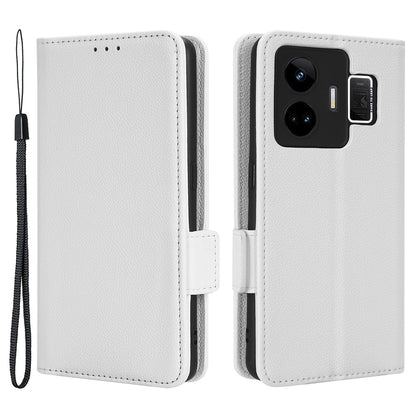 For Realme GT Neo 5 5G / GT3 5G Dual Magnetic Clasp Cover Wallet Stand Litchi Texture PU Leather+TPU Phone Case