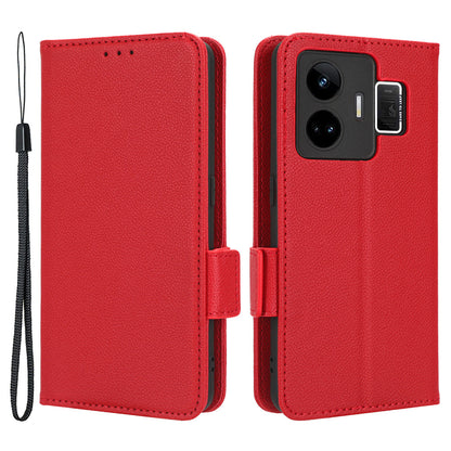 For Realme GT Neo 5 5G / GT3 5G Dual Magnetic Clasp Cover Wallet Stand Litchi Texture PU Leather+TPU Phone Case