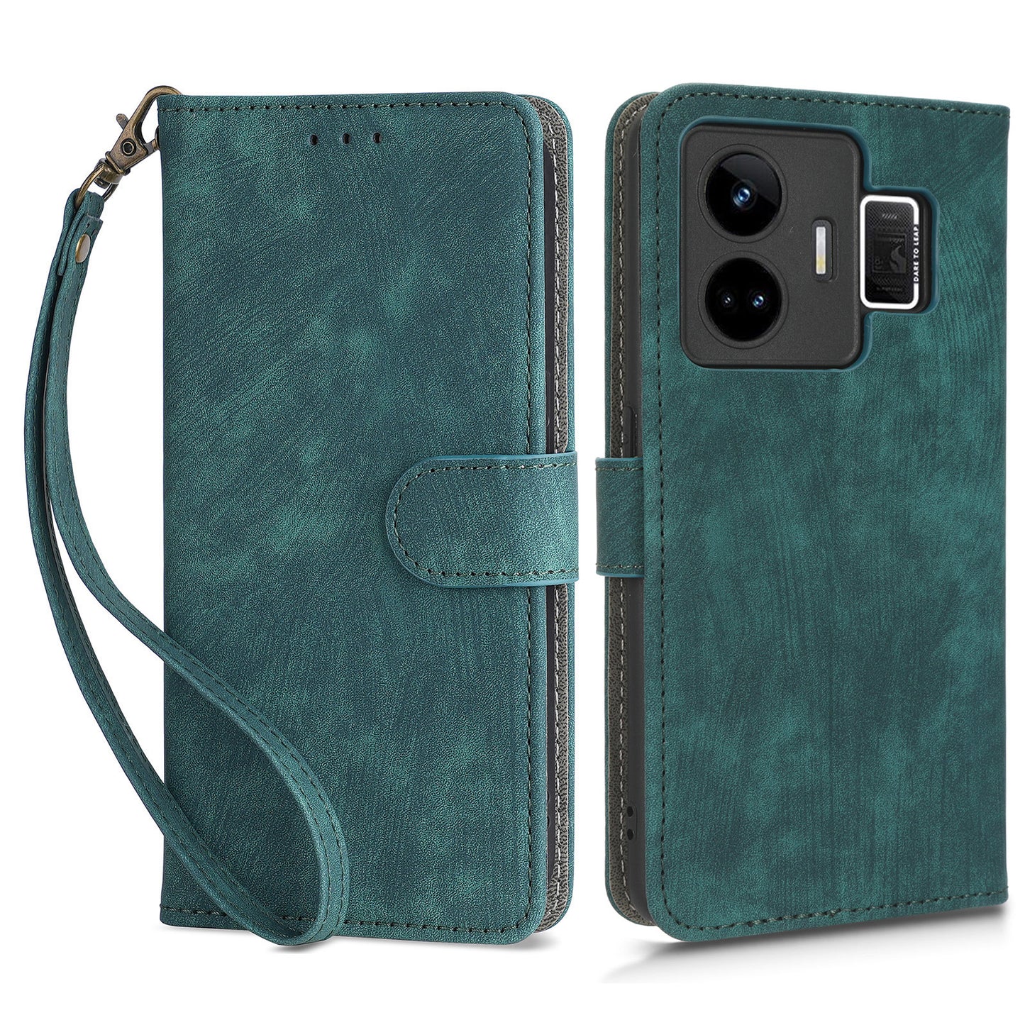 For Realme GT Neo 5 5G / GT3 5G Wallet Phone Case RFID Blocking Leather Stand Phone Cover with Strap