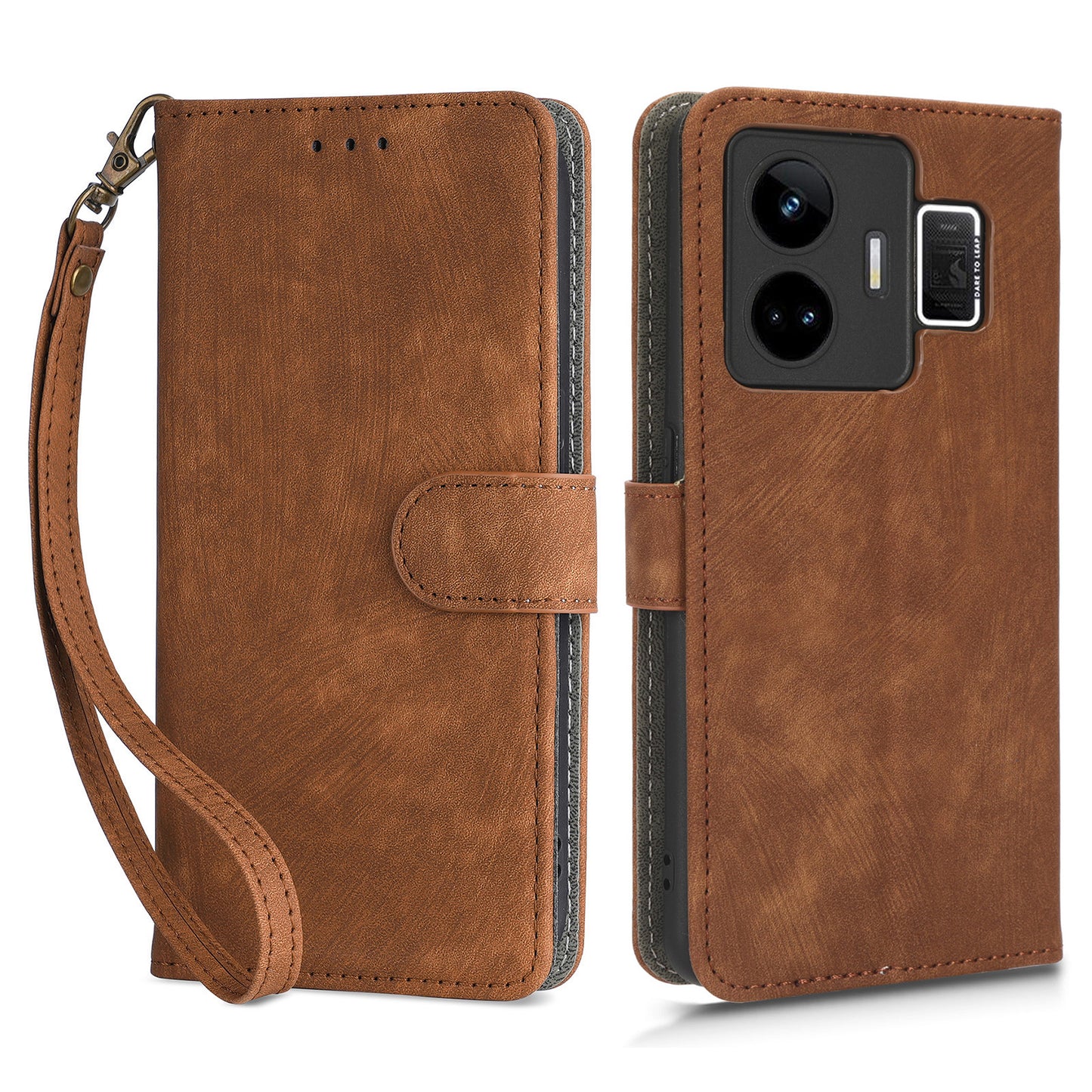 For Realme GT Neo 5 5G / GT3 5G Wallet Phone Case RFID Blocking Leather Stand Phone Cover with Strap