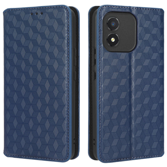 Mobile Phone Case for Honor X5 4G , Wallet Stand Imprinted Rhombus Pattern Leather Phone Cover