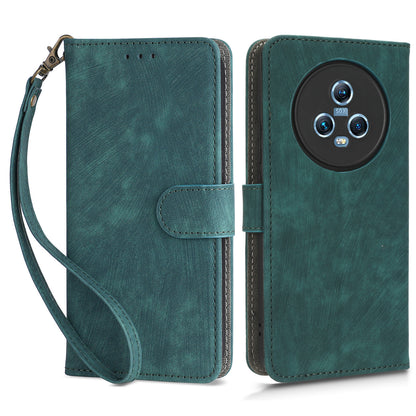 Wallet Phone Case for Honor Magic5 , RFID Blocking Leather Stand Phone Cover with Strap