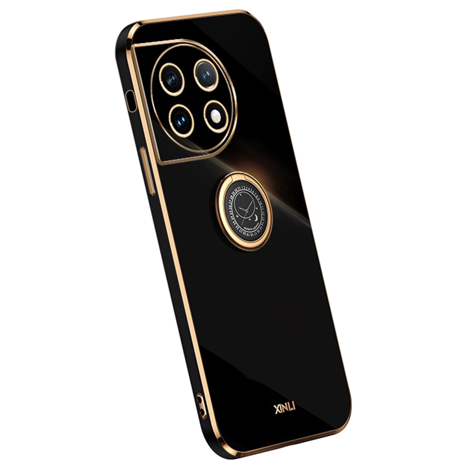 XINLI For OnePlus Ace 2 5G / 11R 5G Electroplating Phone Case Ring Kickstand Soft TPU Phone Cover