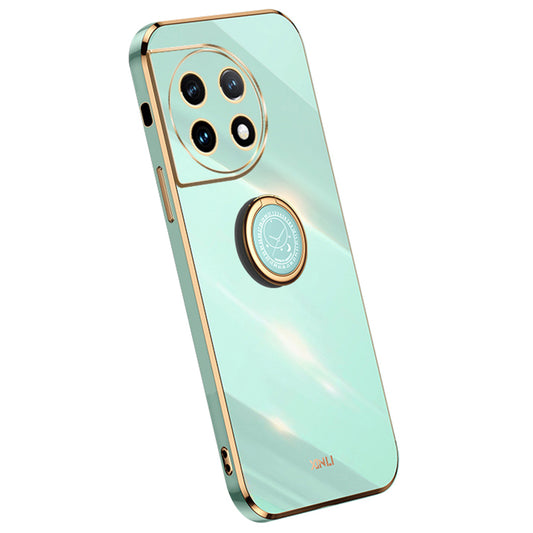 XINLI For OnePlus 11 5G Ring Kickstand Electroplating Phone Case Anti-drop TPU Phone Cover