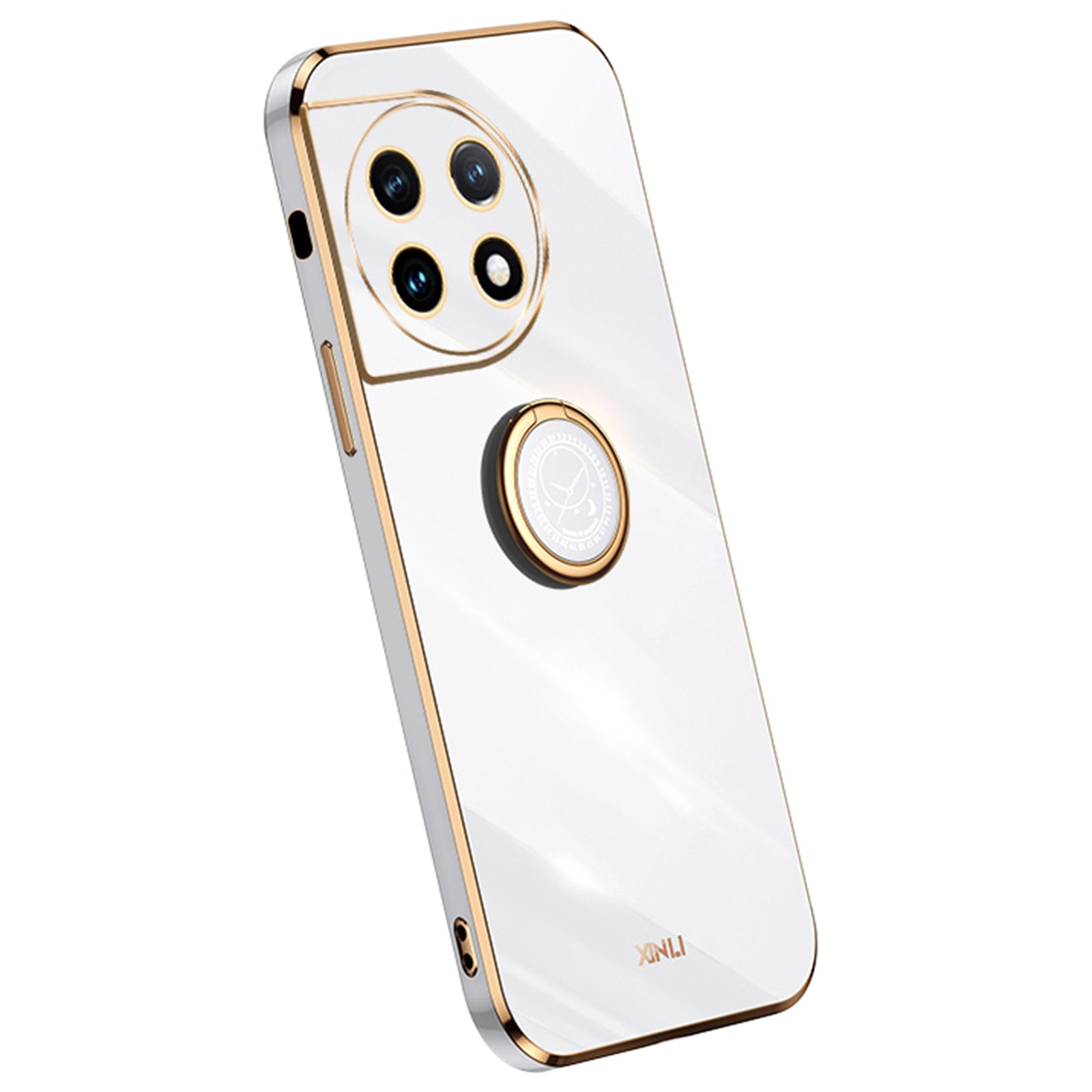 XINLI For OnePlus 11 5G Ring Kickstand Electroplating Phone Case Anti-drop TPU Phone Cover