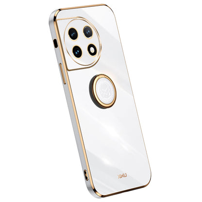 XINLI For OnePlus 11 5G Ring Kickstand Electroplating Phone Case Anti-drop TPU Phone Cover