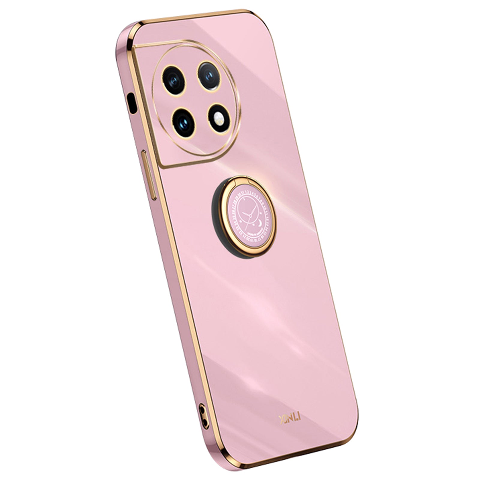 XINLI For OnePlus 11 5G Ring Kickstand Electroplating Phone Case Anti-drop TPU Phone Cover