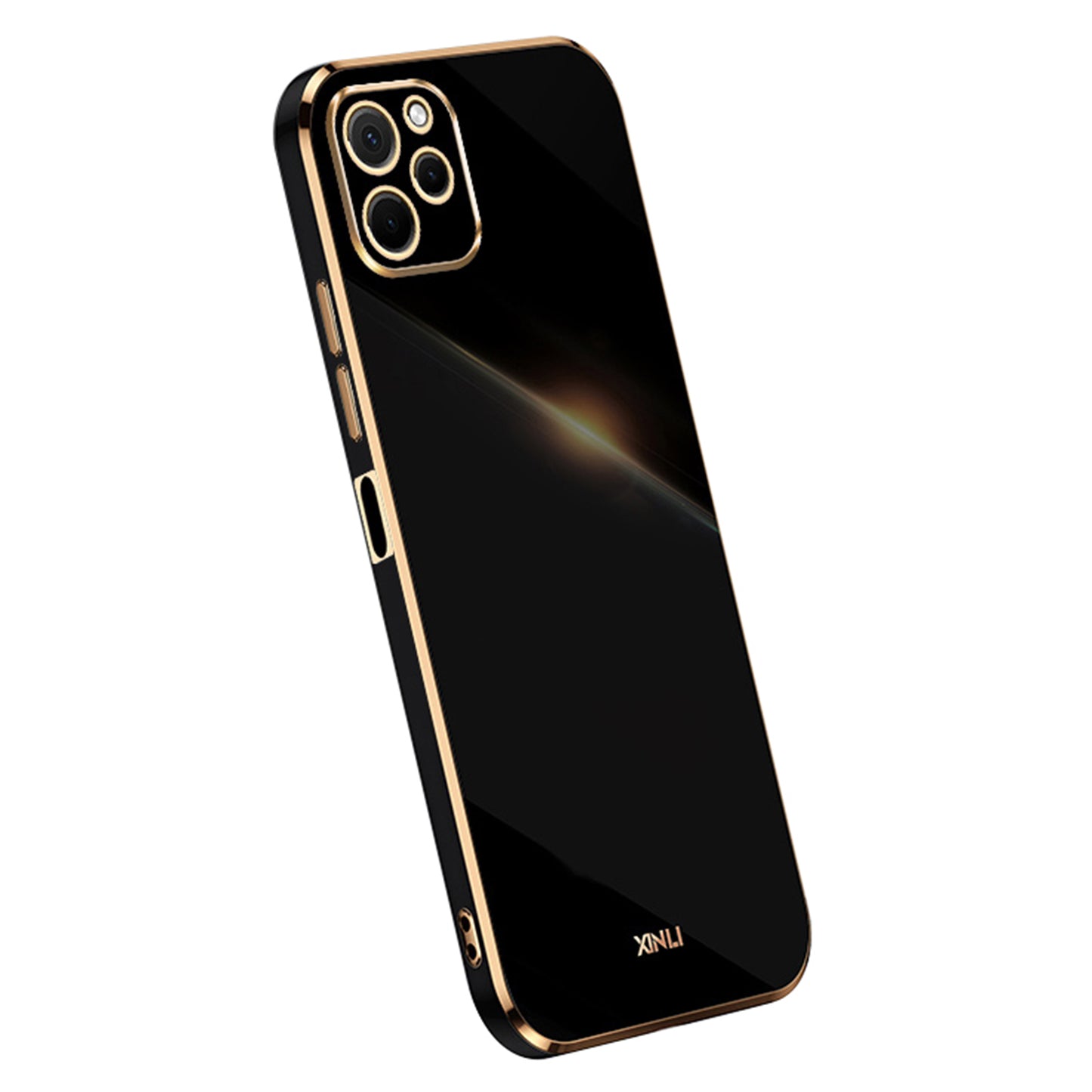 XINLI For Huawei nova Y61 4G Electroplating Frame Phone Case TPU Cover with Camera Lens Protection