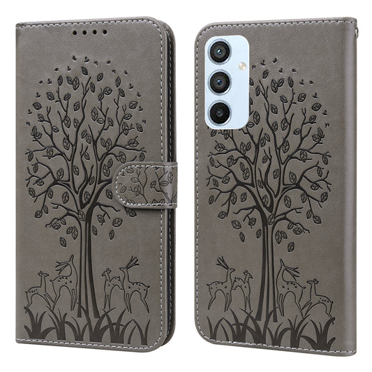 For Samsung Galaxy A54 5G PU Leather Wallet Phone Case Deer Tree Pattern Stand Cover