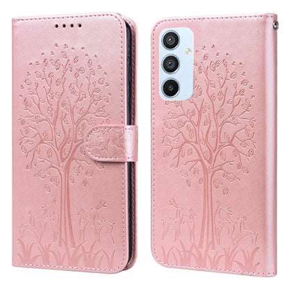 For Samsung Galaxy A54 5G PU Leather Wallet Phone Case Deer Tree Pattern Stand Cover