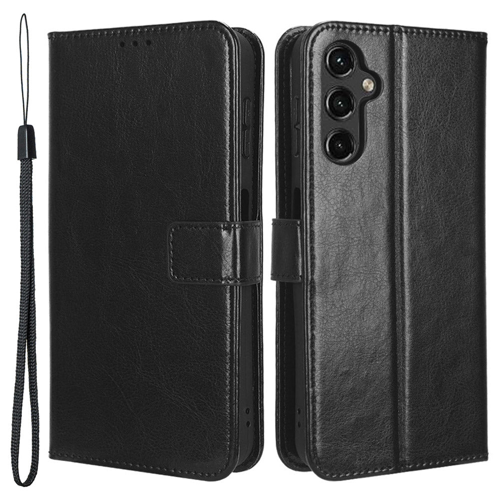 For Samsung Galaxy A24 4G Wallet Case PU Leather Crazy Horse Texture Stand Folio Flip Phone Cover