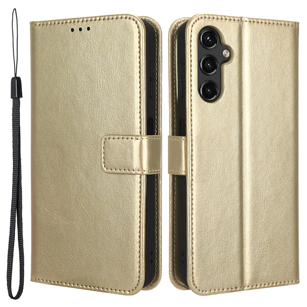 For Samsung Galaxy A24 4G Wallet Case PU Leather Crazy Horse Texture Stand Folio Flip Phone Cover