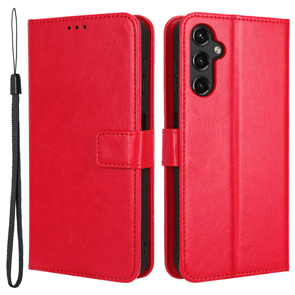 For Samsung Galaxy A24 4G Wallet Case PU Leather Crazy Horse Texture Stand Folio Flip Phone Cover