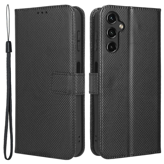 For Samsung Galaxy A24 4G PU Leather Phone Case Wallet Stand Diamond Texture Protective Cover