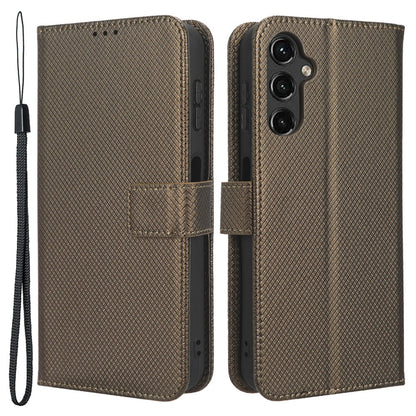 For Samsung Galaxy A24 4G PU Leather Phone Case Wallet Stand Diamond Texture Protective Cover