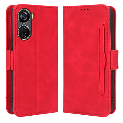 For ZTE Blade V40 Design PU Leather Phone Stand Case Multiple Card Slots Wallet Smartphone Cover