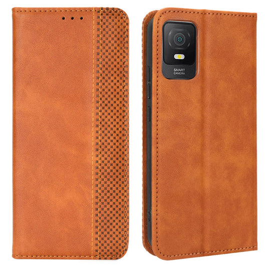 For TCL 403 Retro Phone Cover Magnetic PU Leather Stand Cell Phone Wallet Case