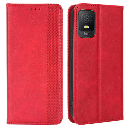For TCL 403 Retro Phone Cover Magnetic PU Leather Stand Cell Phone Wallet Case
