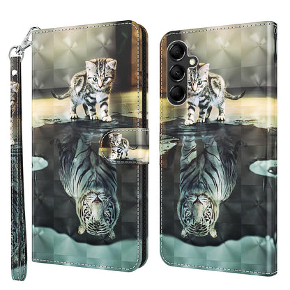For Samsung Galaxy A34 5G PU Leather Phone Case 3D Pattern Printing Stand Wallet Flip Cover