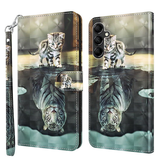 For Samsung Galaxy A34 5G PU Leather Phone Case 3D Pattern Printing Stand Wallet Flip Cover