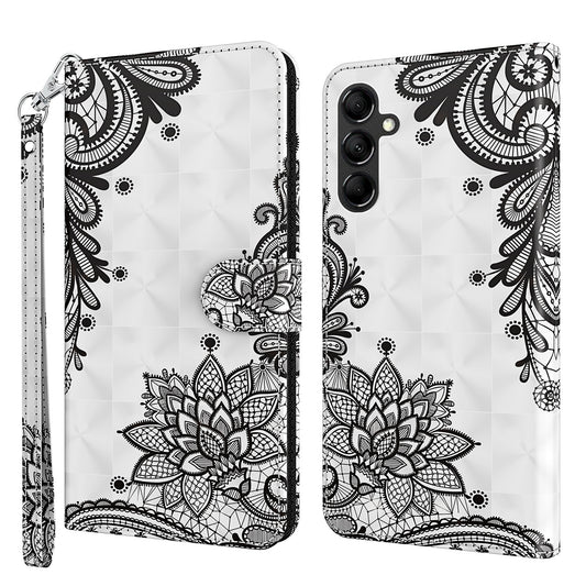 For Samsung Galaxy A34 5G PU Leather Phone Case 3D Pattern Printing Stand Wallet Flip Cover