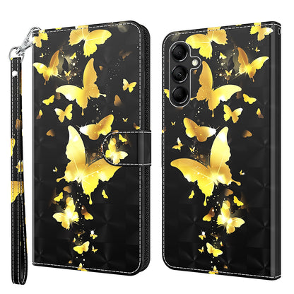 For Samsung Galaxy A34 5G PU Leather Phone Case 3D Pattern Printing Stand Wallet Flip Cover