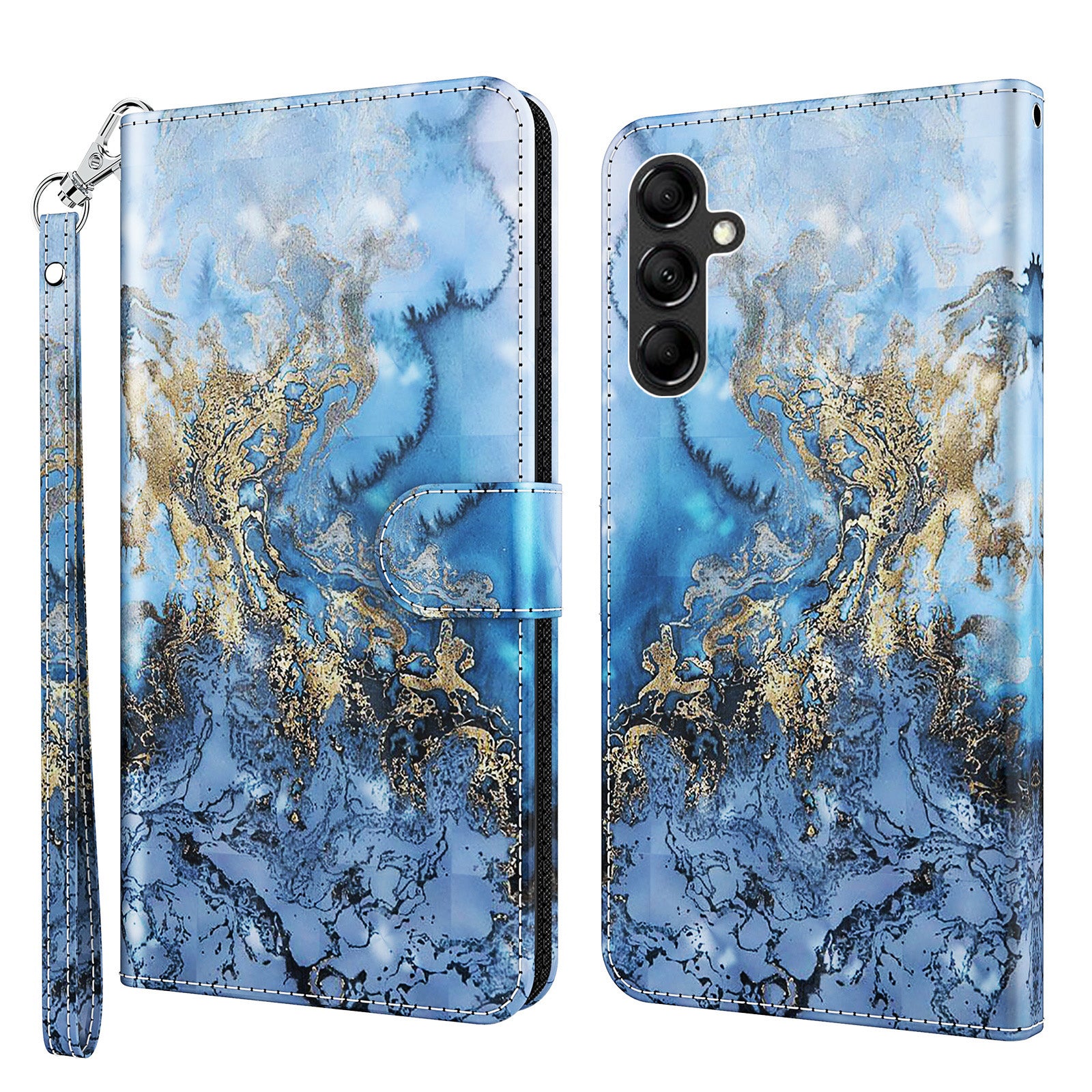 For Samsung Galaxy A34 5G PU Leather Phone Case 3D Pattern Printing Stand Wallet Flip Cover