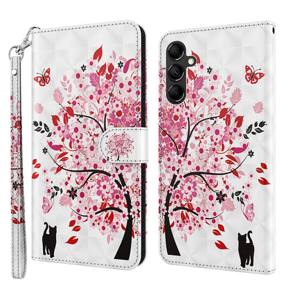 For Samsung Galaxy A34 5G PU Leather Phone Case 3D Pattern Printing Stand Wallet Flip Cover